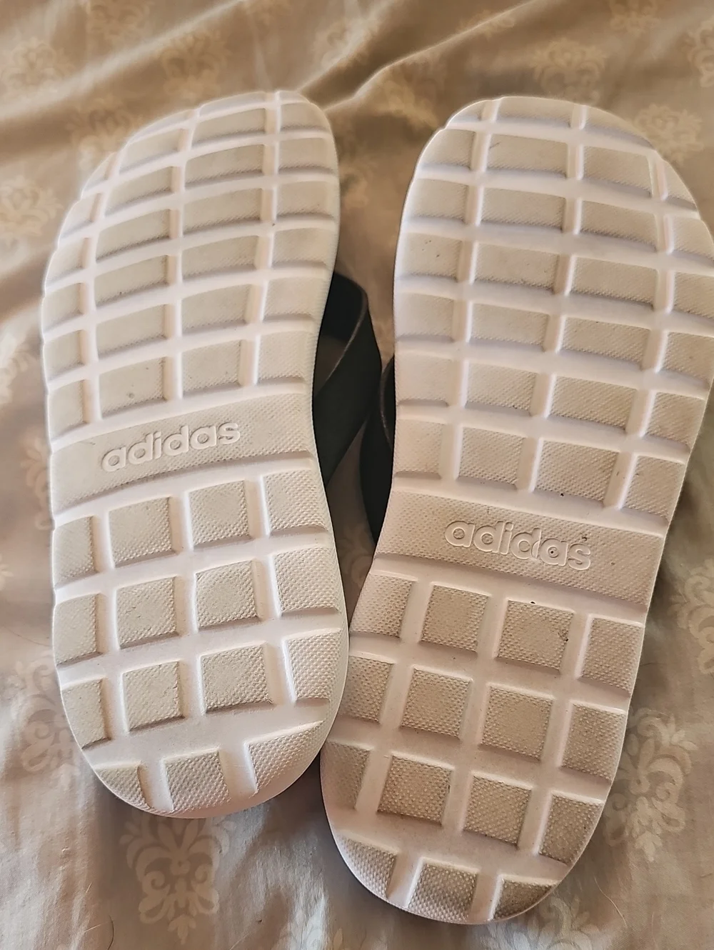 adidas Black and White Thong Flip Flop Sandals